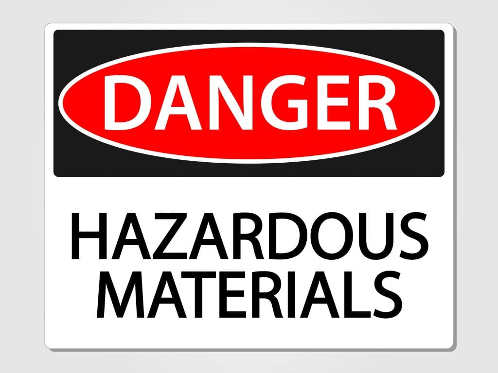 hazardous material sign