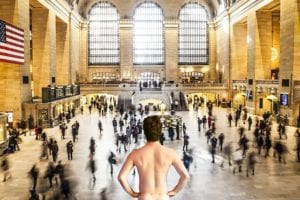 man nude before public