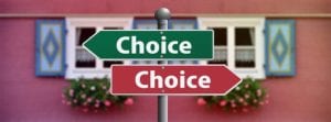 sign post showing choices